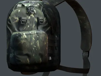 Backpack military combat Black baggage bag luggage Low-poly 3D model buy