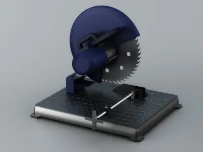 circular saw machine tool industrial wood tools cut equipment 3D model