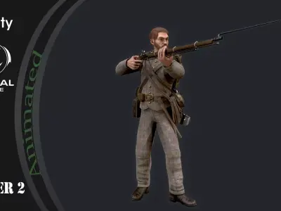 Soldier 2 version 2  Low-poly 3D model