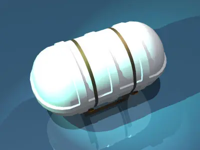 Life raft container 3D model