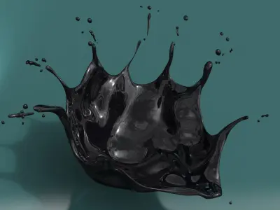 Oil Collision Splash Set of 3 3D model