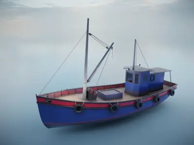 Industrial Ships Low-poly 3D model