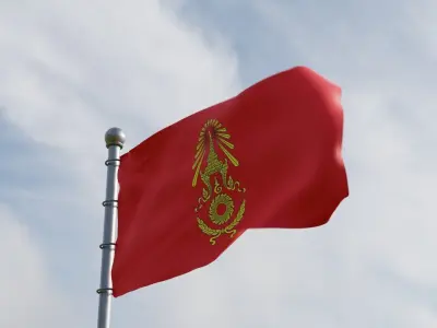 Animated Thailand Flags 3D model