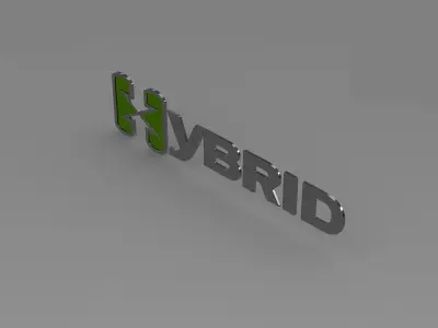hybrid logo 3D model by Sergey from CGTrader