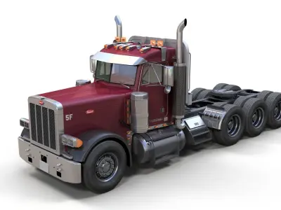 Peterbilt 379 heavy hauler truck Low-poly 3D model