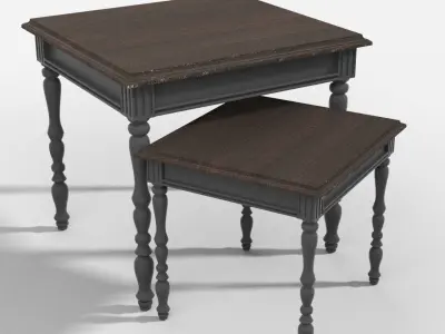 Antique small Wood Table 3D model