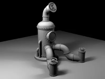 CopperSteam Labs Steampunk iPad Stand 3D print model
