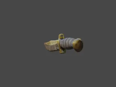GOLD PLATED KNIFE 3D MODEL  Low-poly 3D model