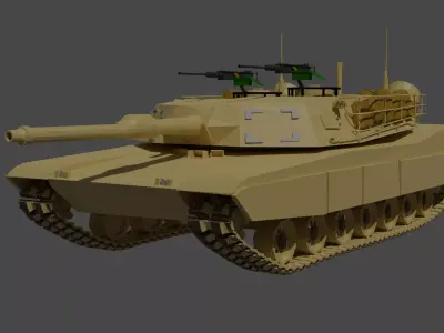 M1 Abrams low poly Free low-poly 3D model