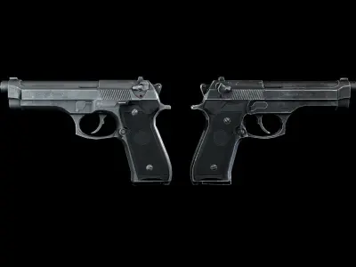Beretta M9 Low-poly 3D model get
