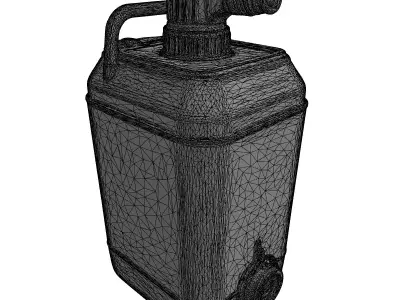 Portable Metal Liquid Dispenser Canister Low-poly 3D model