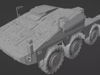 Scalable Boxer armored fighting vehicle without modules 3D print model