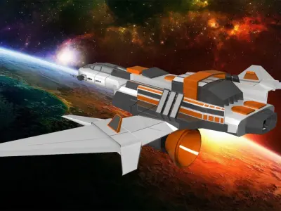 Space Fighter Jet Low-poly 3D model