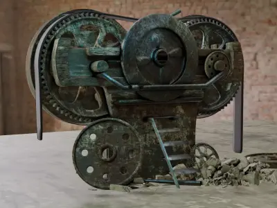 OLD MACHINERY Low-poly 3D model