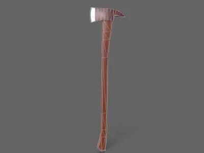 PBR Fire Axe V1b Low-poly 3D model