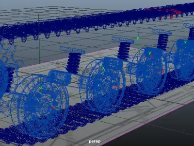 rig Tank Tracks  Suspension 3D model 3D model