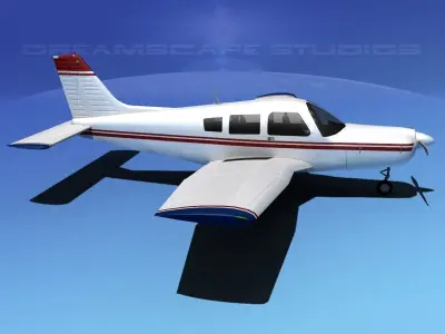 Piper Warrior II 3D model 9