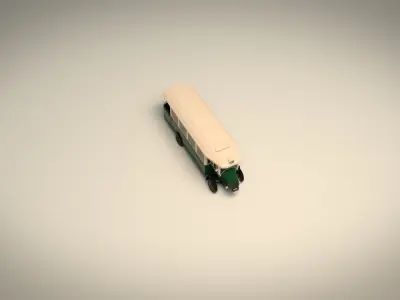 Low Poly Vintage Bus 03 Low-poly 3D model