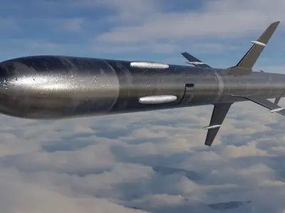 Missile 3D model flying in sky Low-poly 3D model purchase