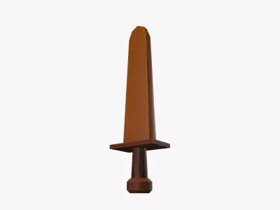 Cartoon Wooden Sword Low-poly 3D model