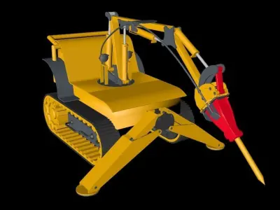 jack-hammer excavator 3D model