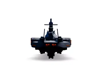 Scifi Battleship Futuristic Warship Model Low-poly 3D model