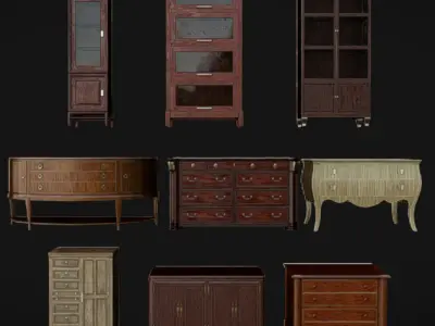 Furniture Pack 06 Low-poly 3D model