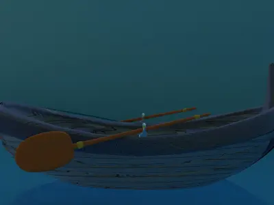 Cartoon Boat  Low-poly 3D model