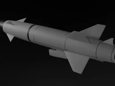 RBS 15 Mk 3 Anti-Ship Missile Rig Ready Free low-poly 3D model