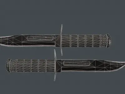 Combat Knife Low-poly 3D model