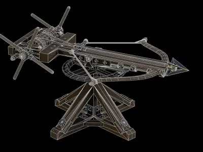 Medieval Siege Weapon - Ballista Low-poly 3D model
