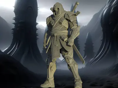 Cyber Ninja  Futuristic Assassin Warrior 3D print model