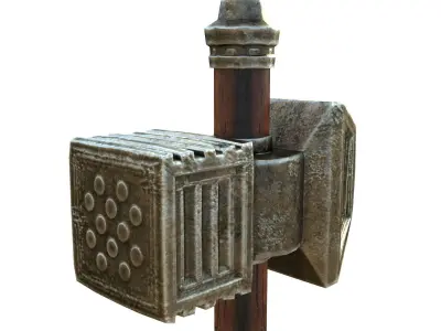 Old Battle Hammer Low-poly 3D model