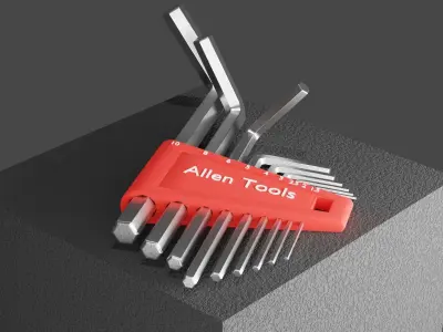 Allen key set - Short flat 3D model