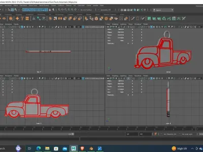 Truck Keychain Printing ready stl file 3D print model
