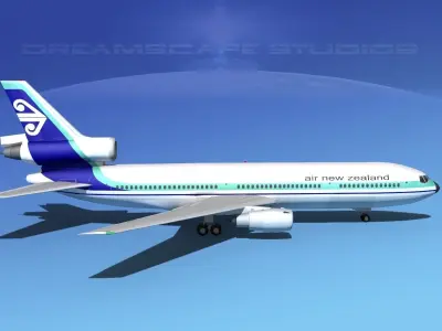 Douglas DC-10 Air New Zealand 3D model