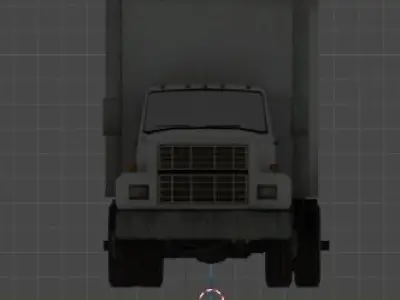 White Shipping Truck  Free 3D model