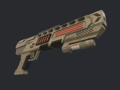 Fun PBR Pistol Low-poly 3D model