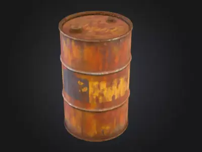 Rusty Barrel Low-poly 3D model