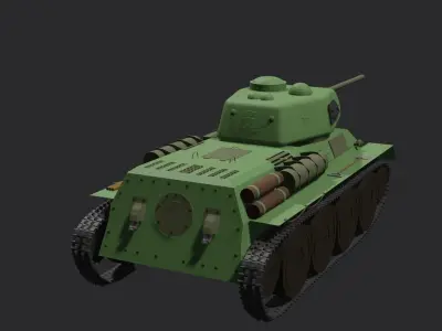 LowPoly Tank T34-85  Low-poly 3D model