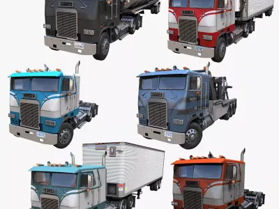 Freightliner trucks 3D Model Pack