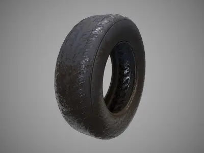 Low poly Tire 04 PBR Game-ready   Low-poly 3D model