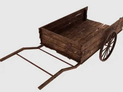 3D model Wooden Cart 3D model