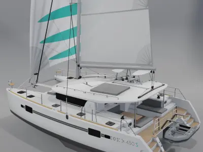 LAGOON 450-S Catamaran 3D Model PBR Rendering 2025 3D model 3D model