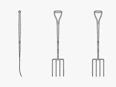 Garden Digging Fork 3D model