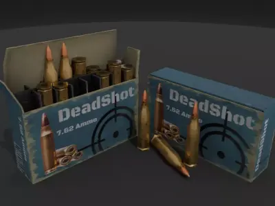Rifle Ammo Box Game Ready Low-poly 3D model
