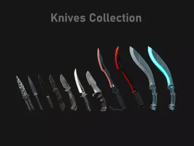 Knives PBR Collection 3D Model Pack
