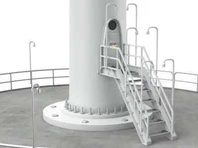 Wind Turbine Vestas with details 3D model