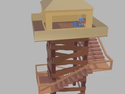 low poly watch tower Free low-poly 3D model