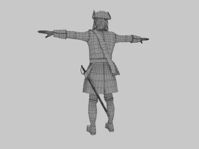 Fusilier of the Draun Regiment Low-poly 3D model